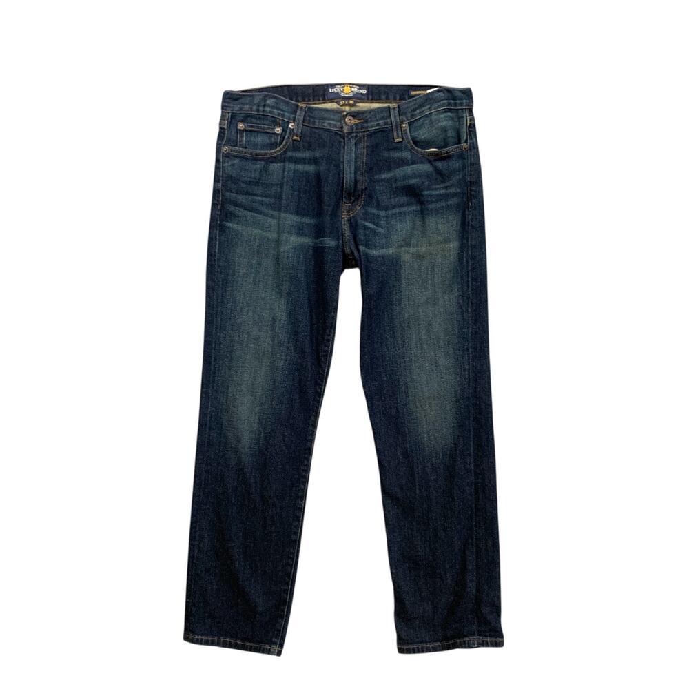 Lucky Brand Jeans Mens 33 Blue 211 Original Straight High Rise Denim Dark Wash